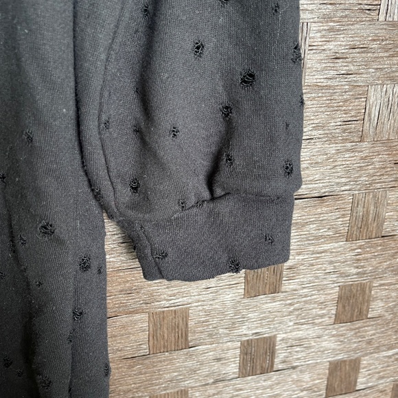 Black Distressed–Dot Cold Shoulder Sweatshirt – Size M - Picture 6 of 8